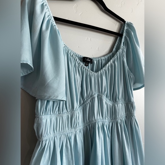 Lulu’s You Give Me Butterflies Light Blue Flutter Sleeve Mini Dress large - Picture 6 of 14